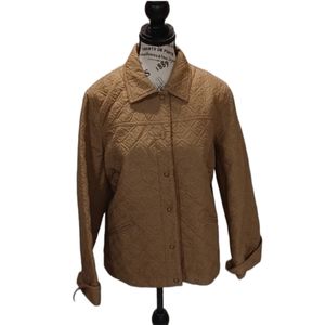 Requirements Medium Tan‎ Quilted Snap Business Casual Blazer Size Large
